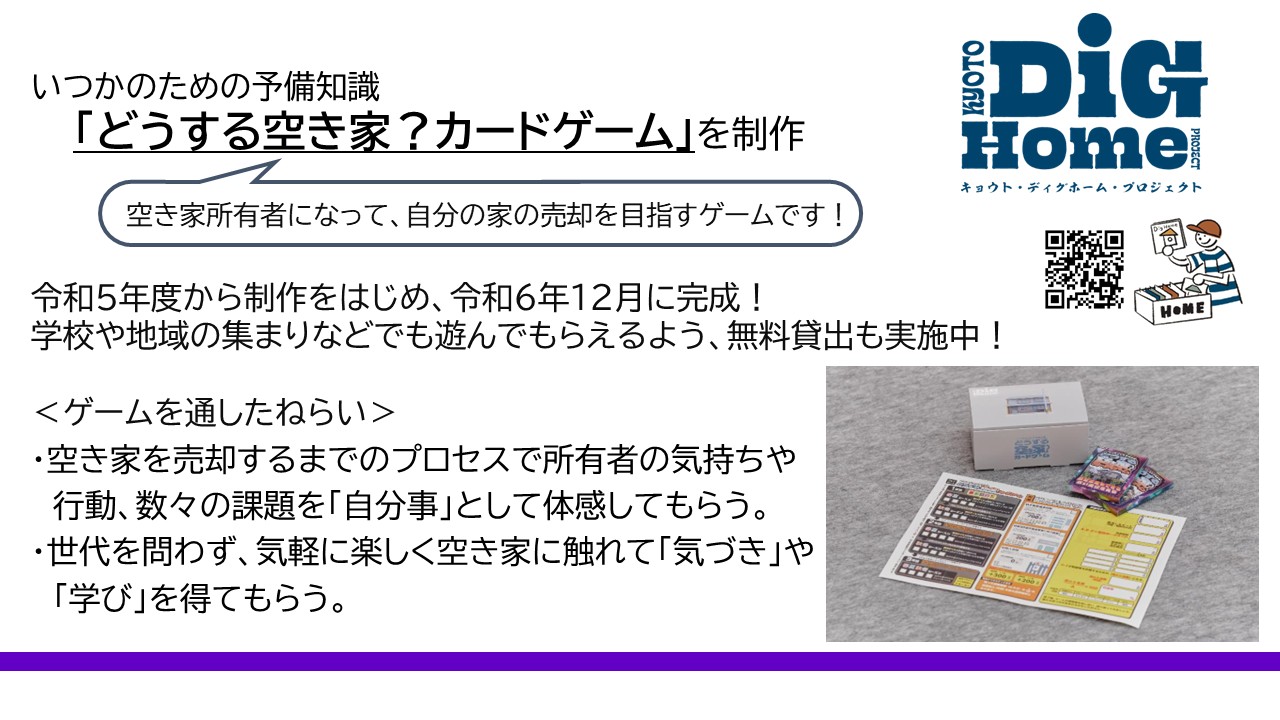 空き家のカードゲームで気づく未来へのアクション～空き家の所有者となって売却までをシミュレーション、あなたは…どうする？～ 開催レポート | Kyoto  Dig Home Project